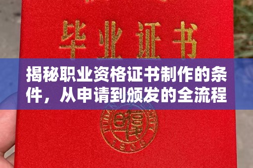 冈山揭秘职业资格证书制作的条件，从申请到颁发的全流程解析