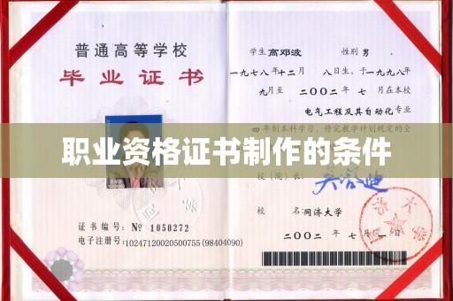 冈山职业资格证书制作的条件
